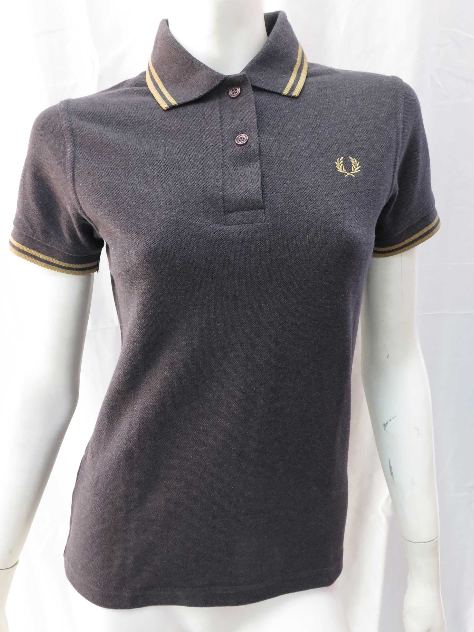 LADIES MADE IN ENGLAND TWIN TIPPED SHIRT (CHARCOAL MARBLE/CHAMPAGNE)