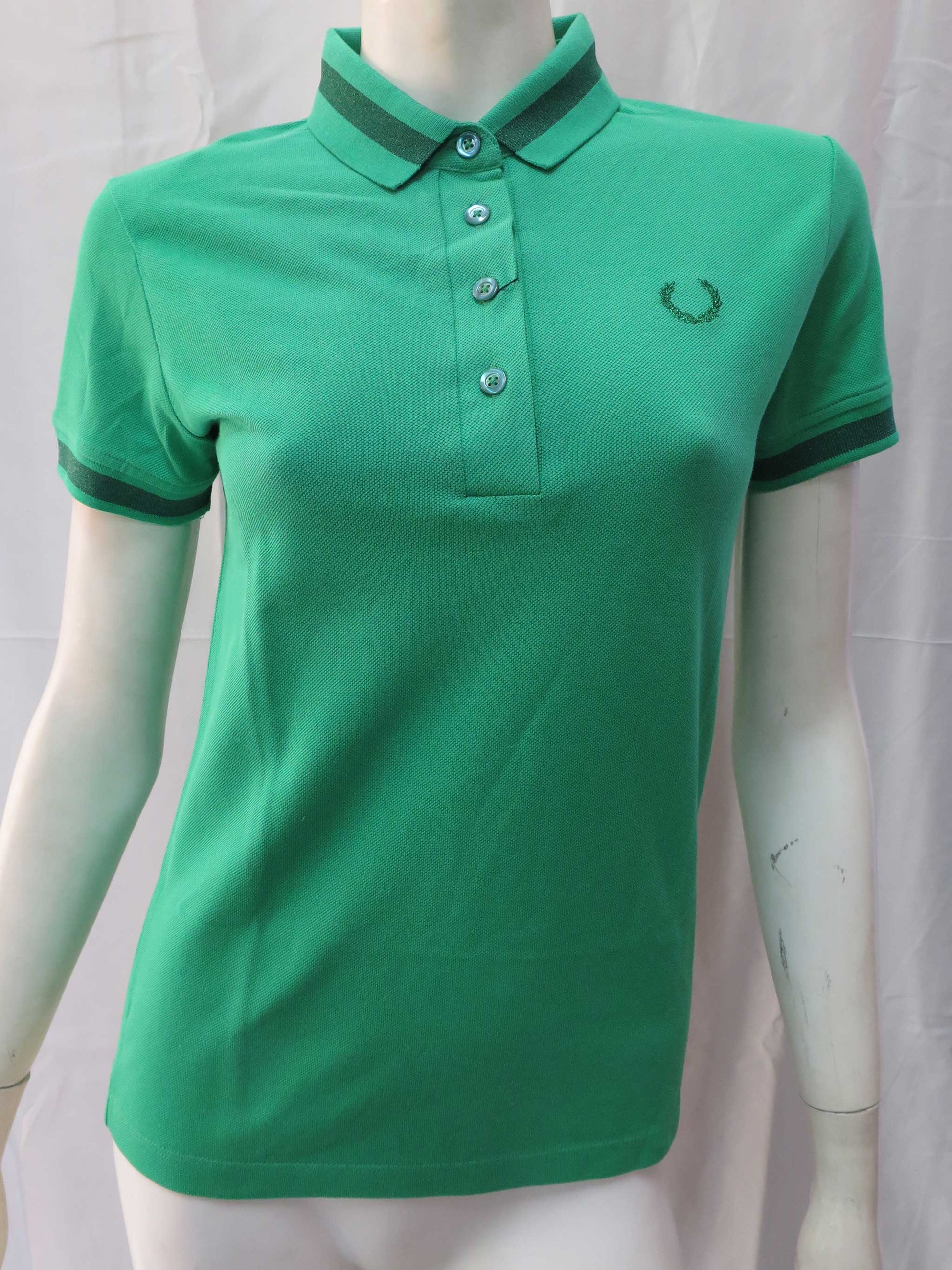 LADIES BOMBER TIPPED FRED PERRY x AMY MOLYNEAUX SHIRT (JADE GREEN)