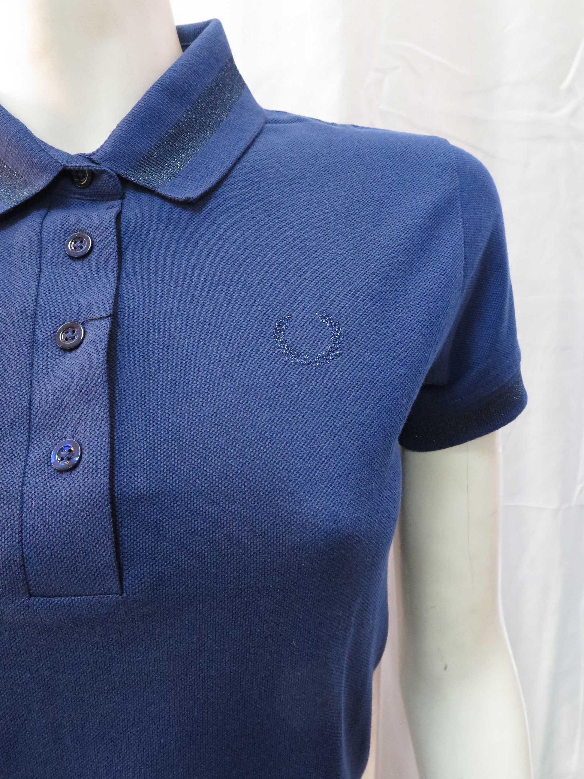 LADIES BOMBER TIPPED FRED PERRY x AMY MOLYNEAUX SHIRT (REFLEX BLUE)