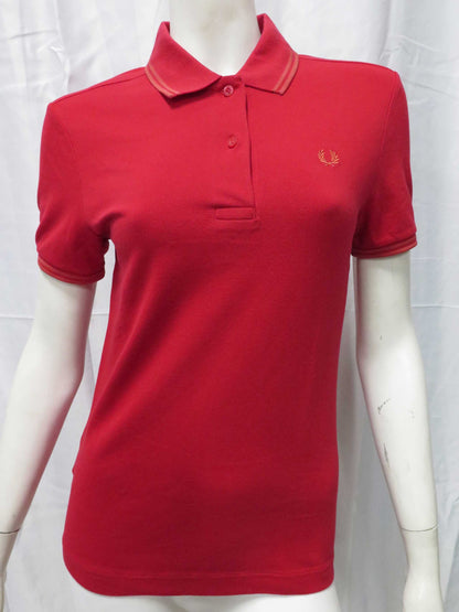 LADIES TWIN TIPPED FRED PERRY SHIRT (ENGLAND RED)