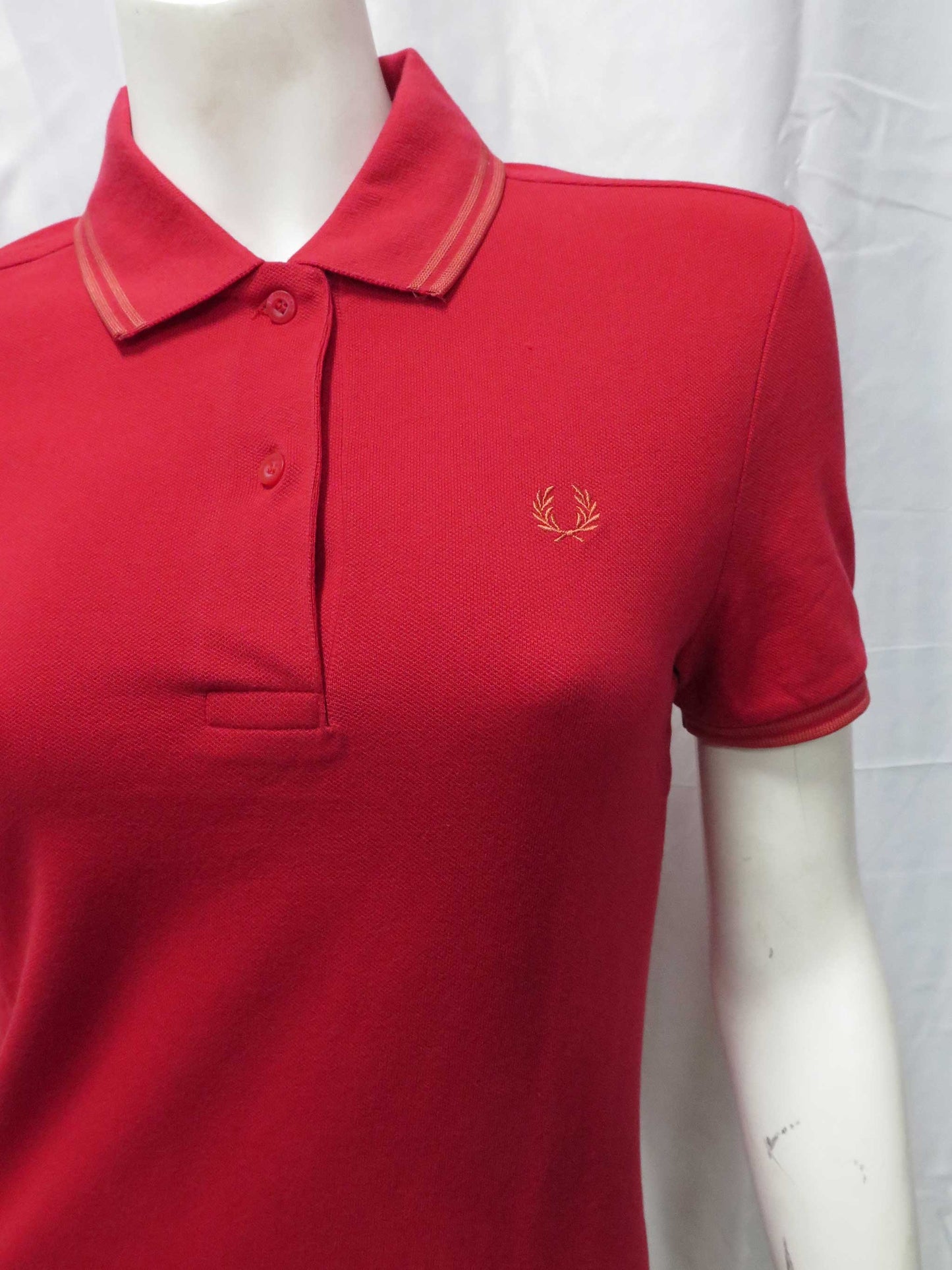 LADIES TWIN TIPPED FRED PERRY SHIRT (ENGLAND RED)