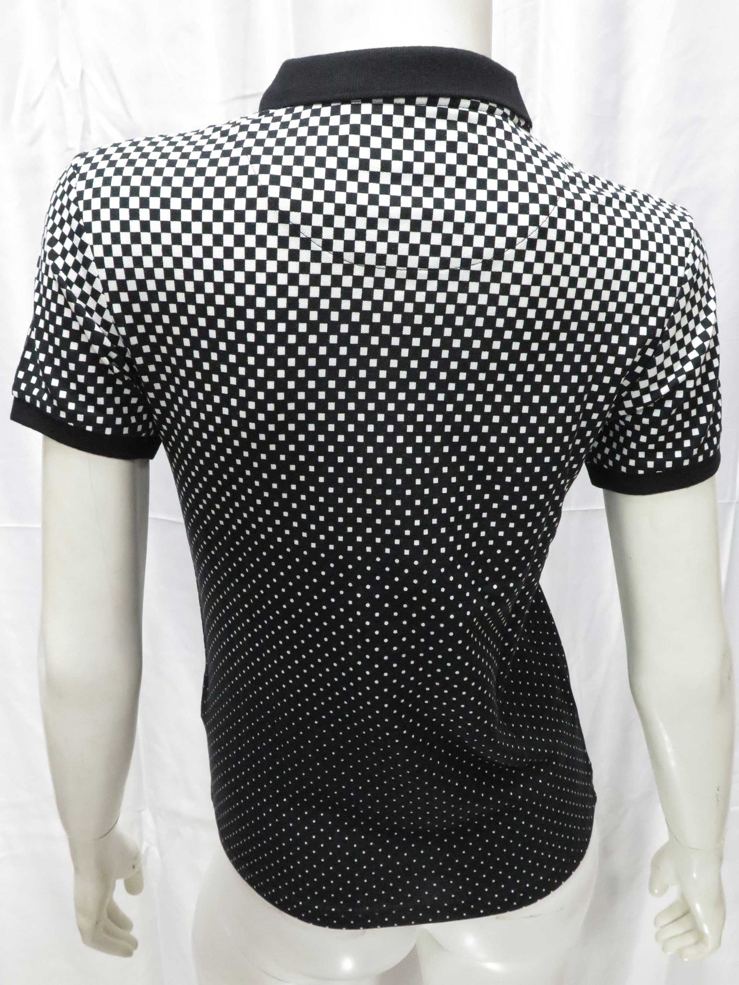 LADIES OPTICAL OMBRE PRINT SHIRT (BLACK)