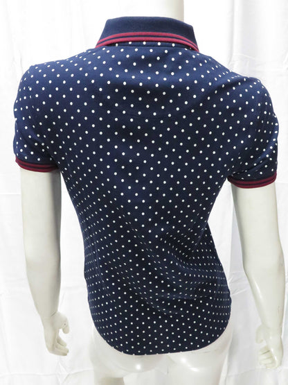 LADIES POLKA DOT TWIN TIPPED FRED PERRY SHIRT (DARK CARBON)