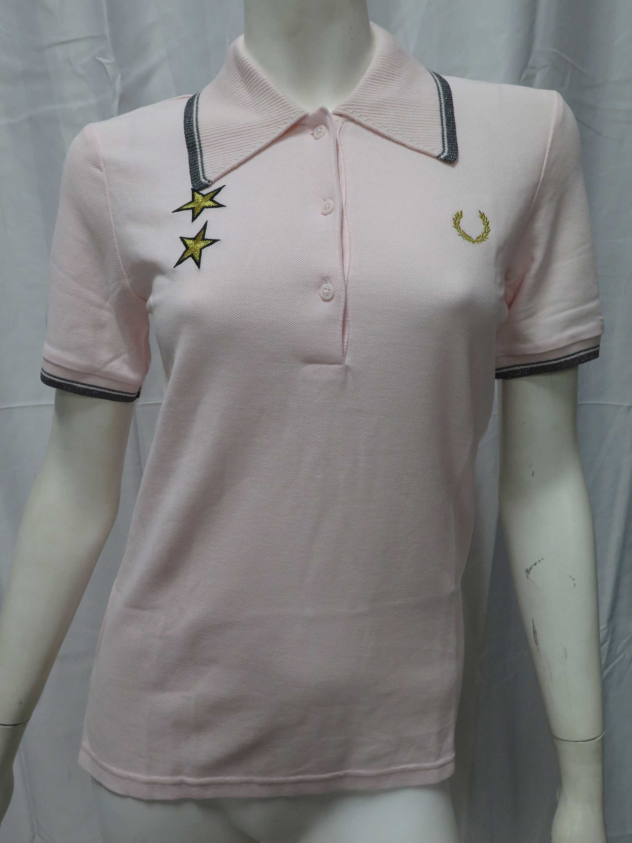 LADIES FRED PERRY x BELLA FREUD STAR EMBROIDERED PIQUE SHIRT