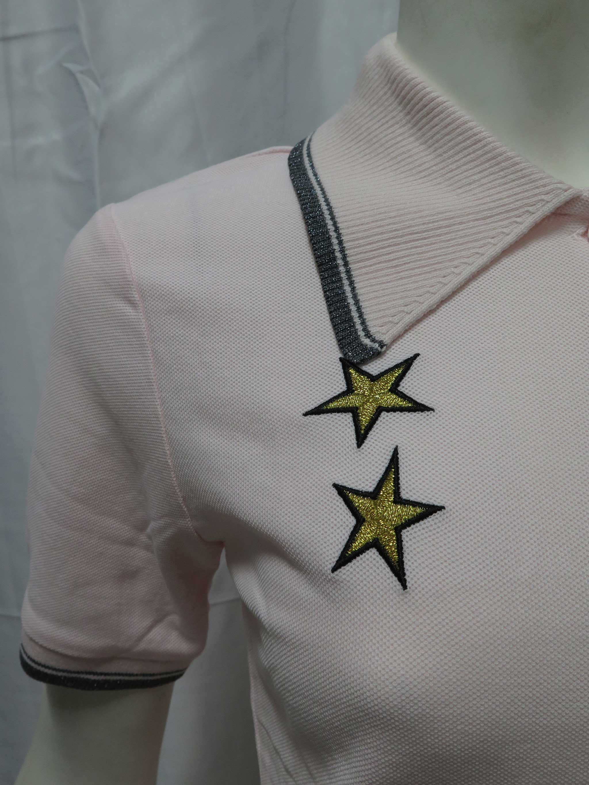 LADIES FRED PERRY x BELLA FREUD STAR EMBROIDERED PIQUE SHIRT QUARTZ