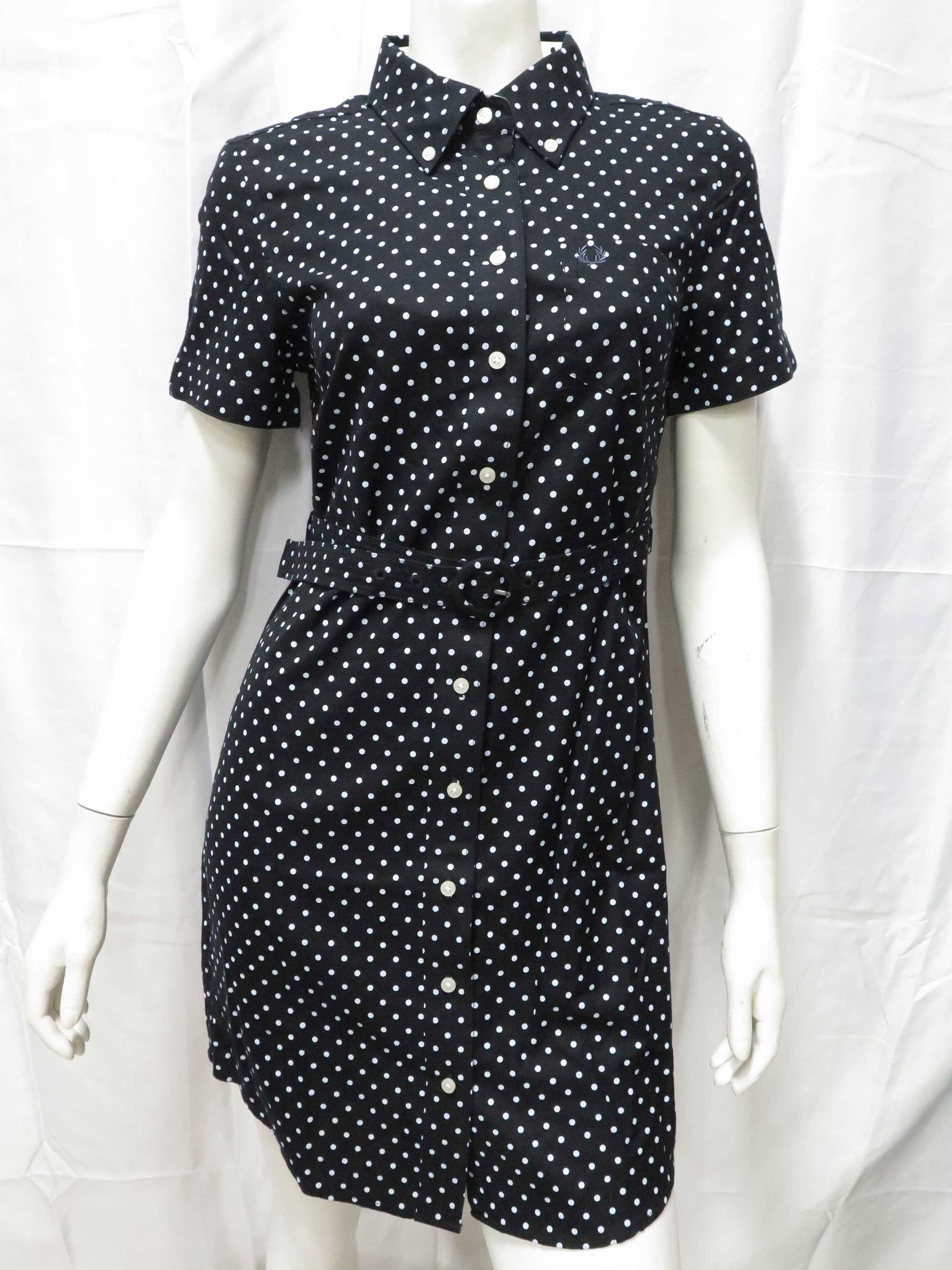 Polka Dot Shirt Dress (blk)