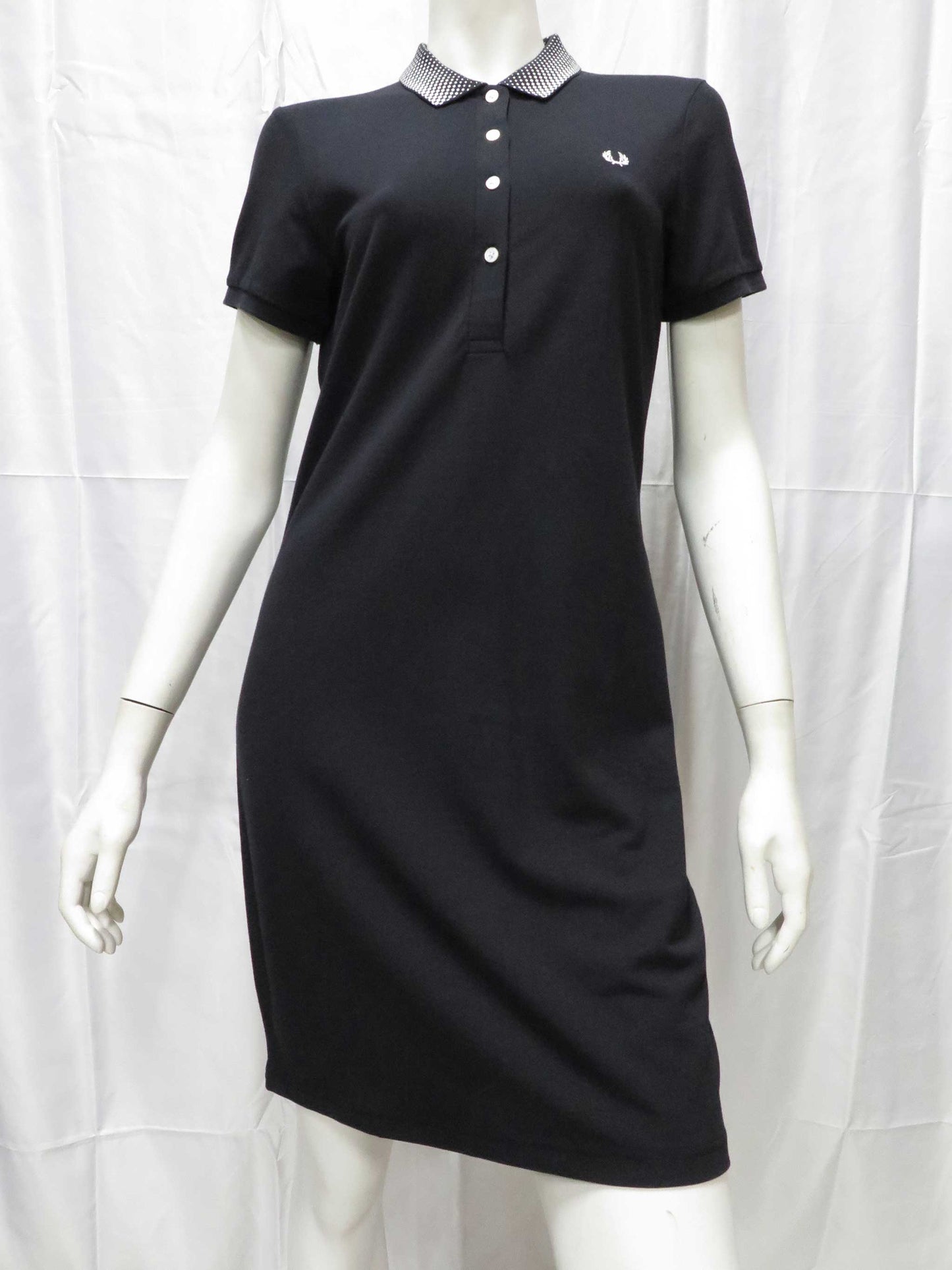 Optical Tennis Shirt Dress (blk)