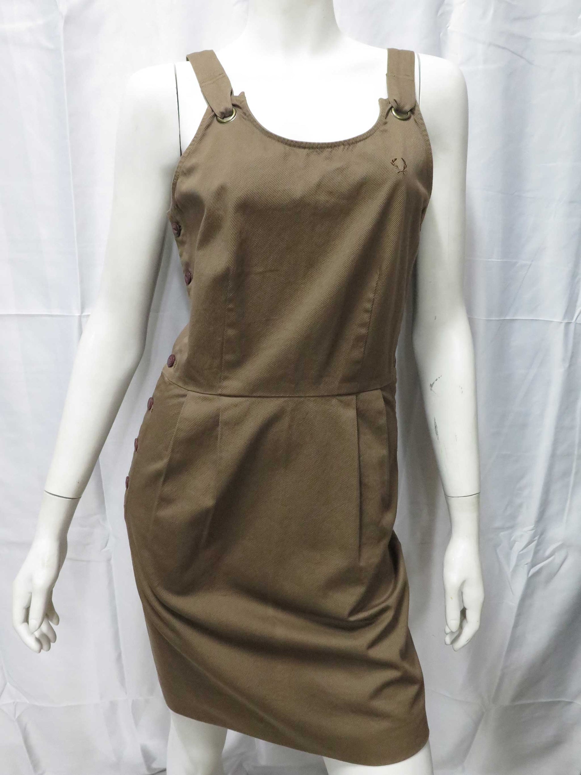 Ladies Fred Perry Apron Dress (Silver Mink) - US 4/UK 8 Ladies Fred Perry Apron Dress (Silver Mink) - US 4/UK 8