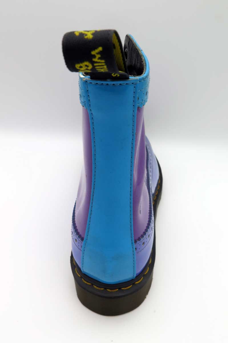 1460 HARRIE DUSTY BLUE+BRIGHT PURPLE PATENT BOOTS