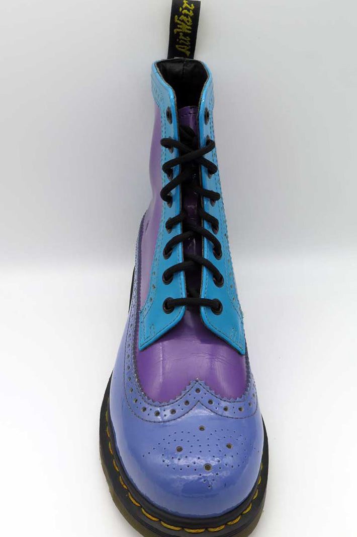 1460 HARRIE DUSTY BLUE+BRIGHT PURPLE PATENT BOOTS