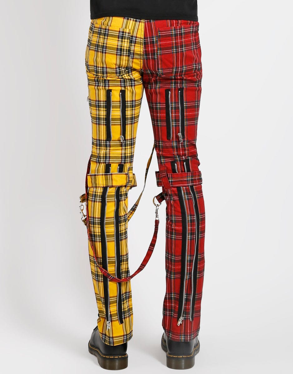 Tripp NYC Split Leg Plaid Bonage Pants Posers Hollywood