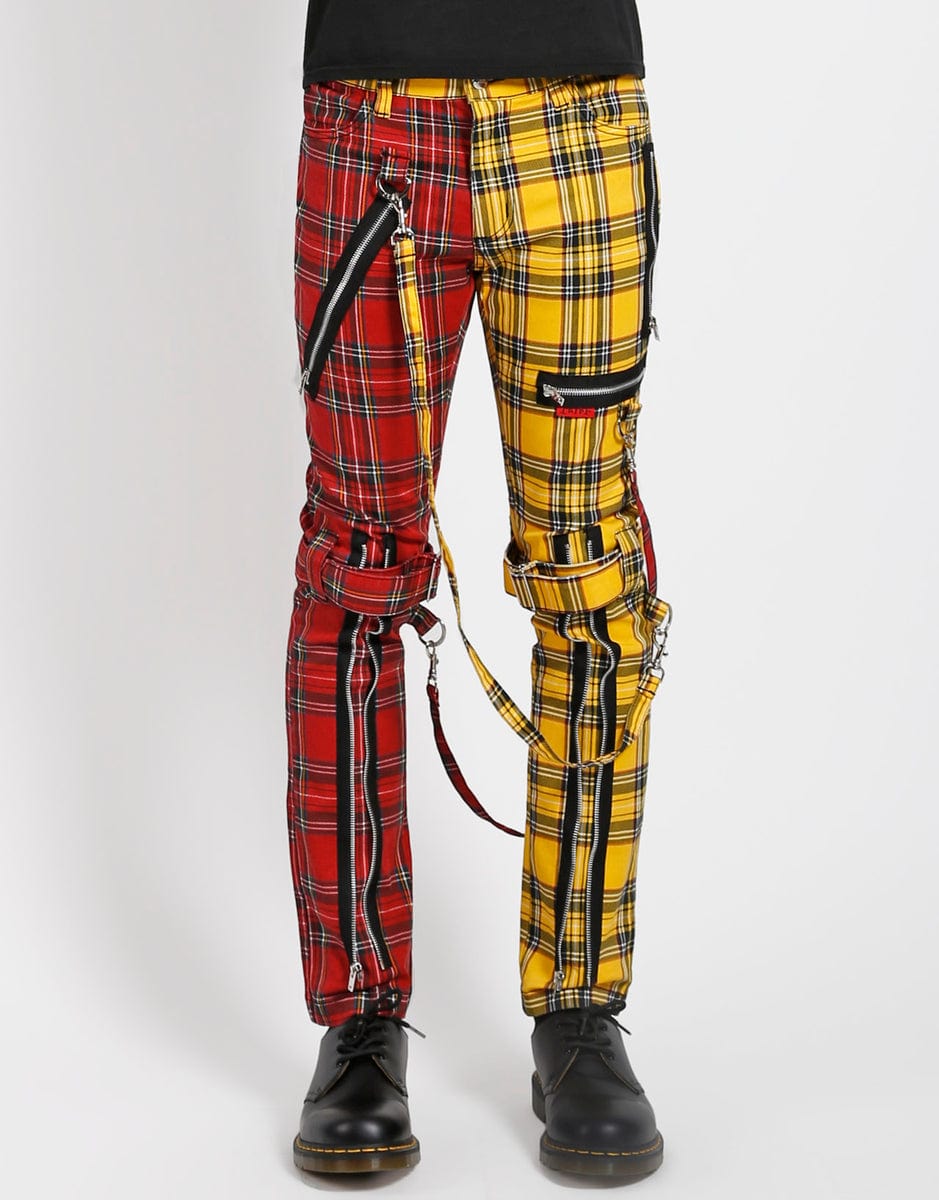 TRIPP NYC SPLIT LEG PLAID BONDAGE PANT