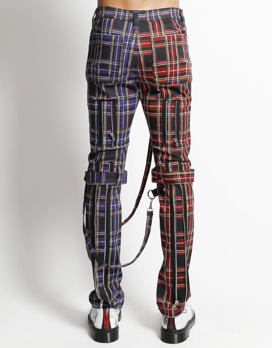 TRIPP NYC SPLIT LEG PLAID BONDAGE PANT