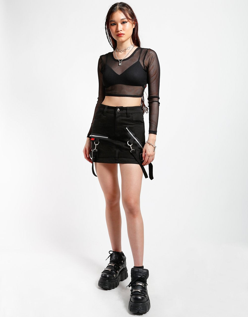 TRIPP N.Y.C BLACK BONDAGE SKIRT