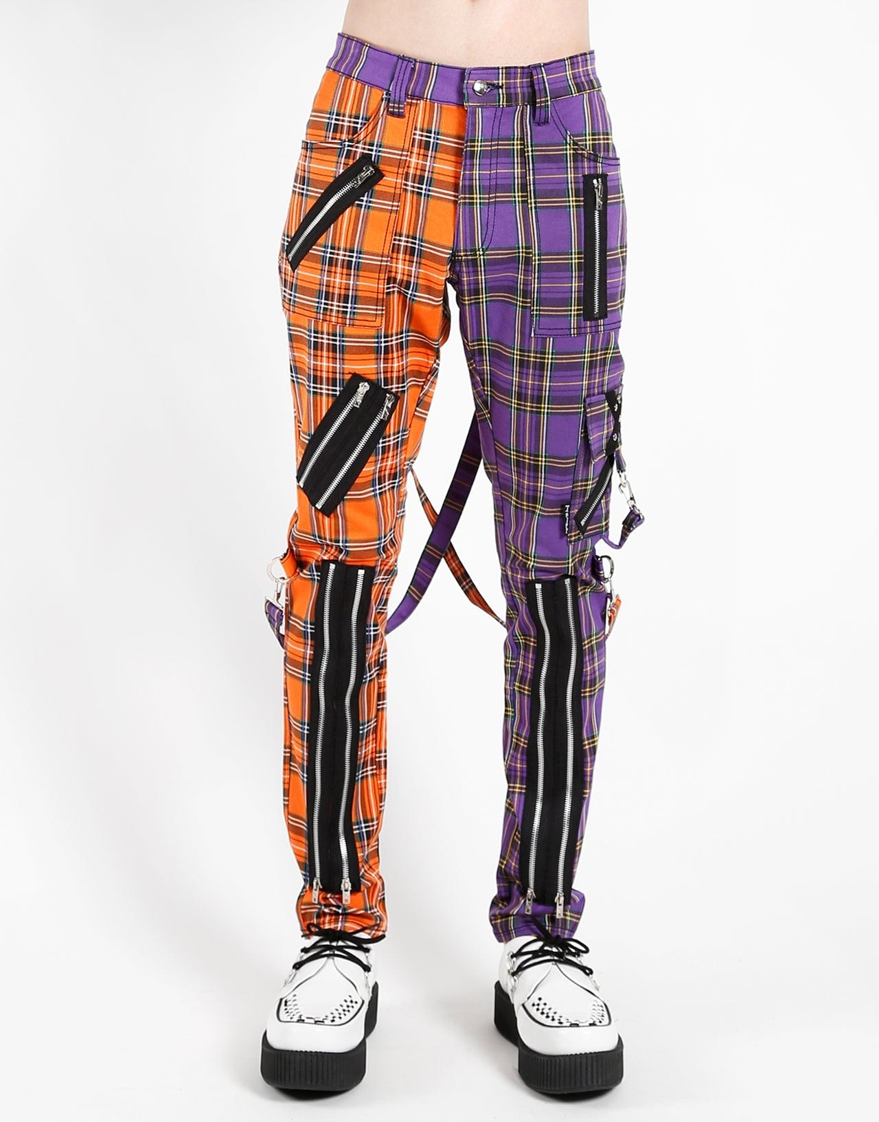 TRIPP NYC SPLIT LEG PLAID BONDAGE PANT