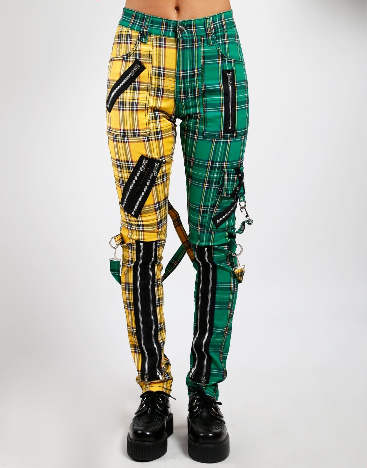 TRIPP NYC SPLIT LEG PLAID BONDAGE PANT | Posers Hollywood