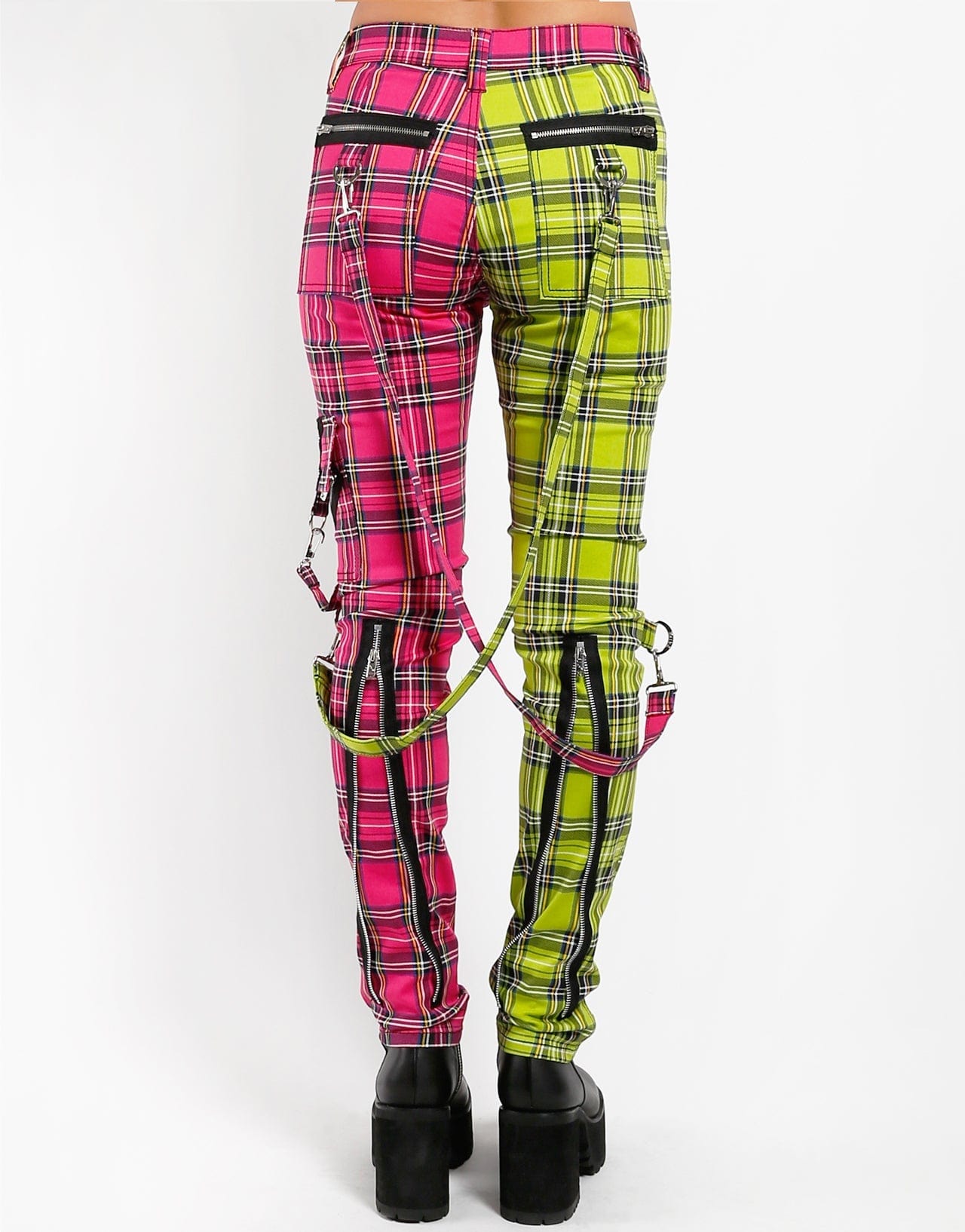 TRIPP NYC SPLIT LEG PLAID BONDAGE PANT