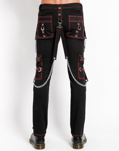 NO EXCUSE PANT , BLK/RED STITCH