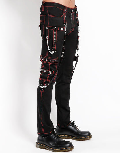 NO EXCUSE PANT , BLK/RED STITCH