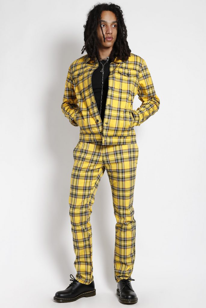 Slit-detail Jazz Pants - Yellow/plaid - Ladies | H&M US