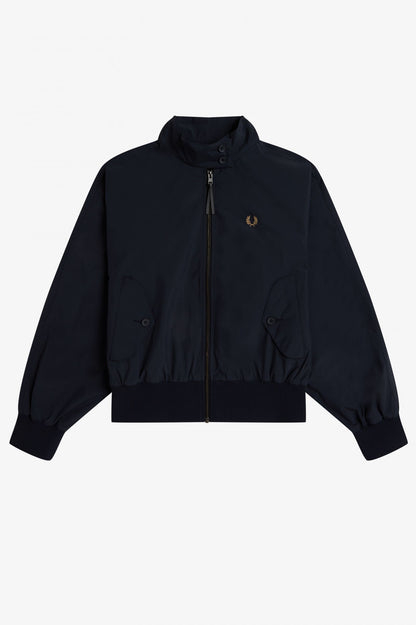 FRED PERRY MADE IN ENGLAND WOMENS HARRINGTON JACKET BLK/CHAMPAGNE