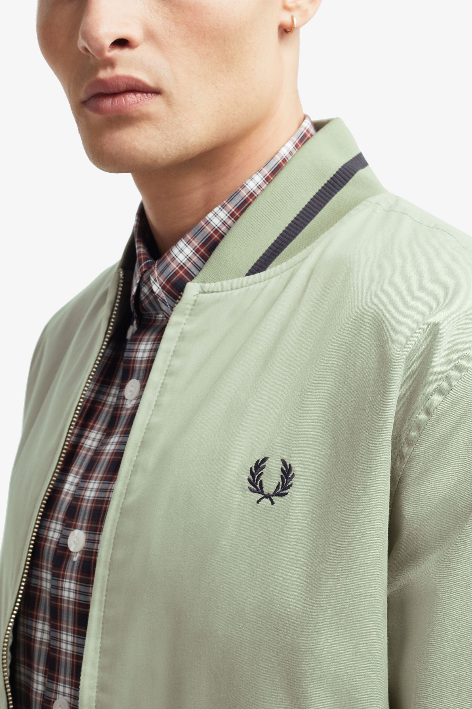 Fred Perry Tennis Bomber Jacket Light Sage Small