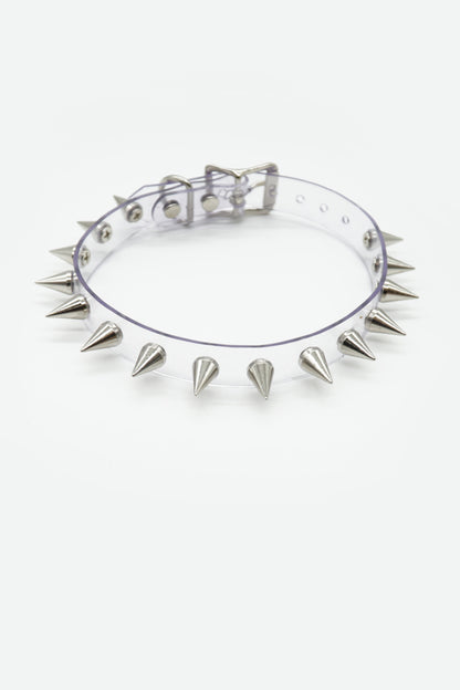 SPIKES SINGLE ROW PERSPEX CHOKER