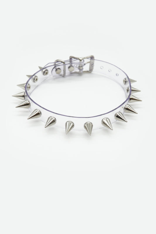 SPIKES SINGLE ROW PERSPEX CHOKER
