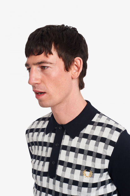 Fred Perry Abstract Check Knitted Shirt