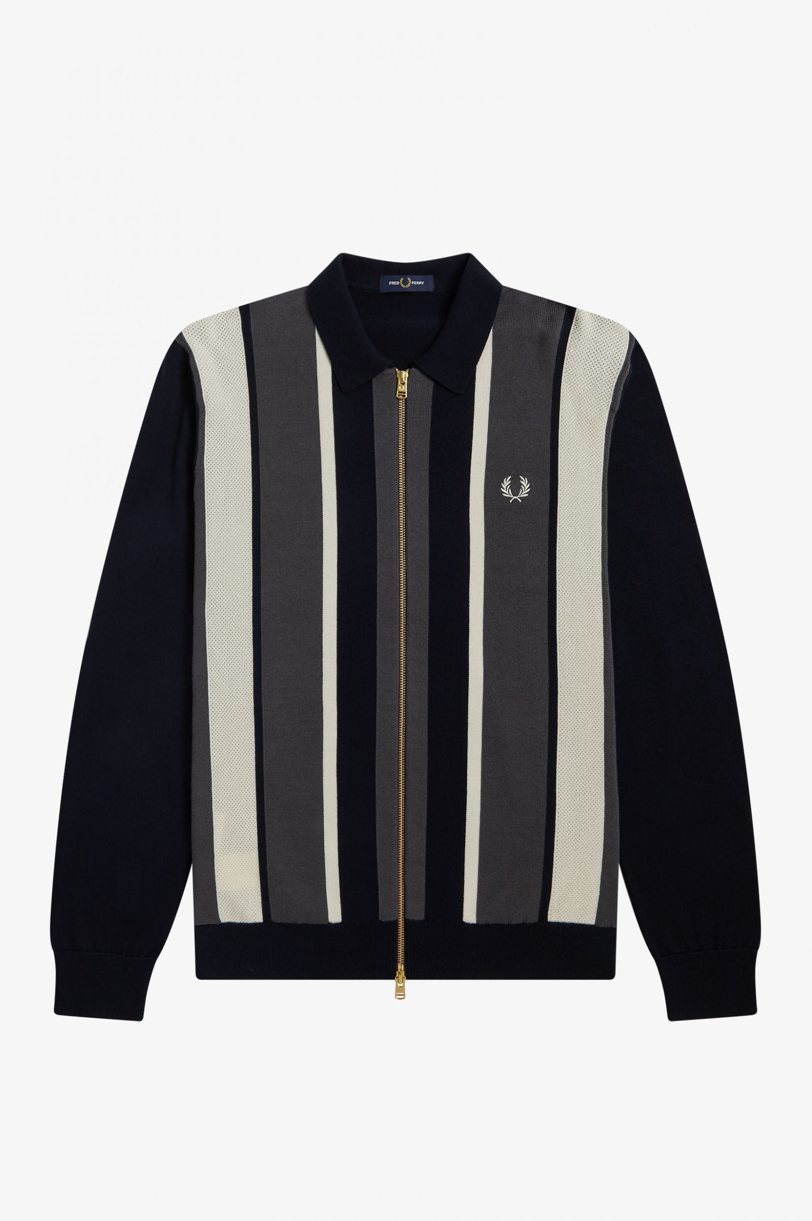 Fred Perry Striped Zip-Through Cardigan
