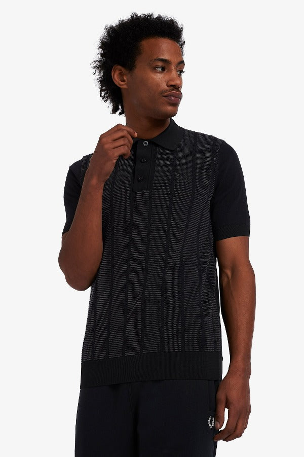 FRED PERRY Contrast Stitch Knitted Shirt