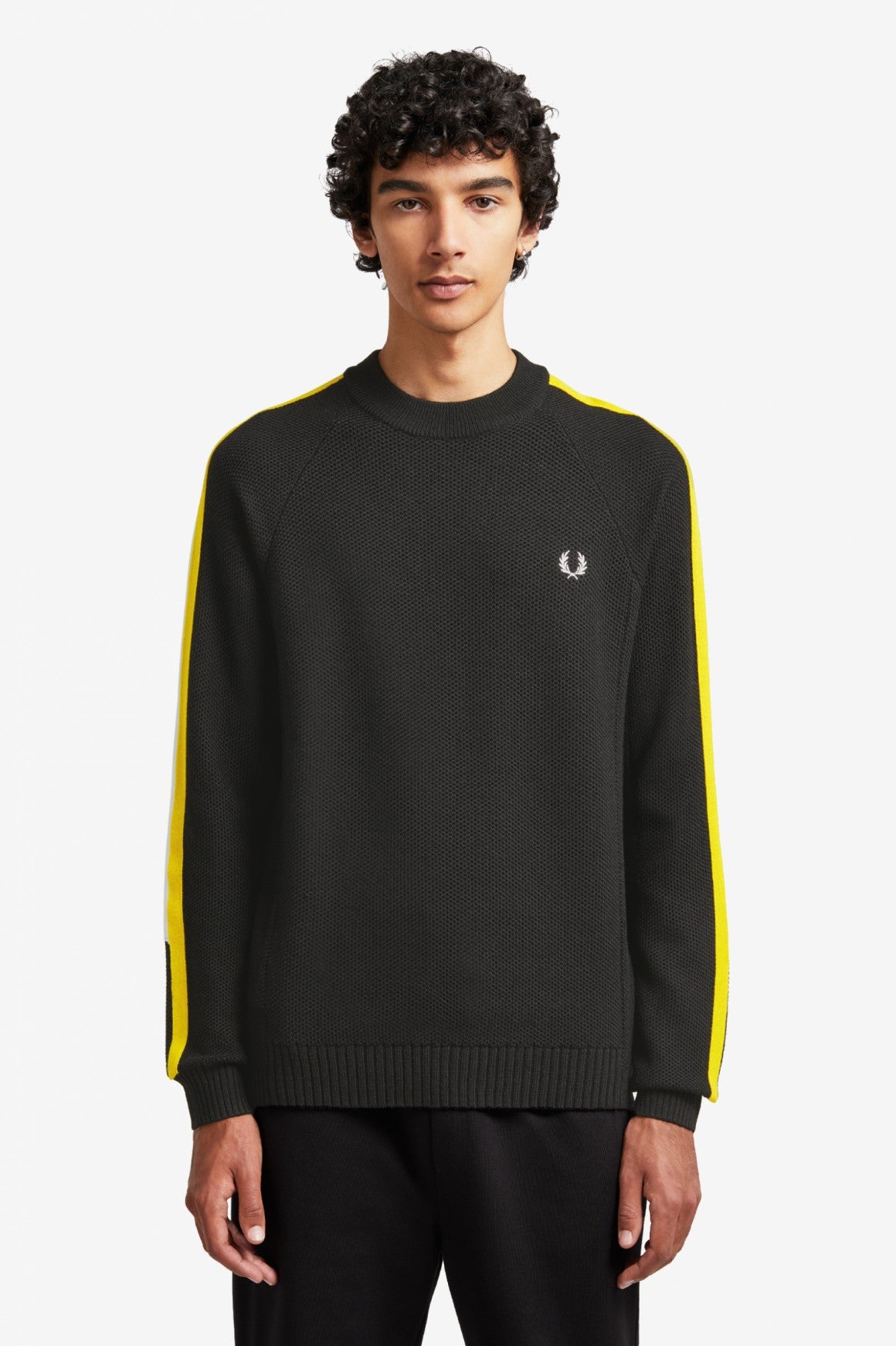 Tipped Sleeve Crew Neck Jumper