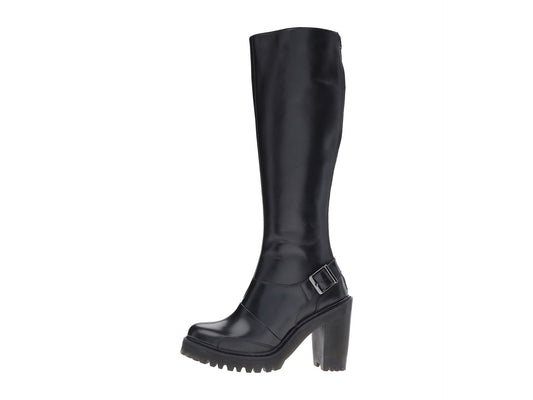 LYANNA BLACK POLISHED BUTTERO BOOT