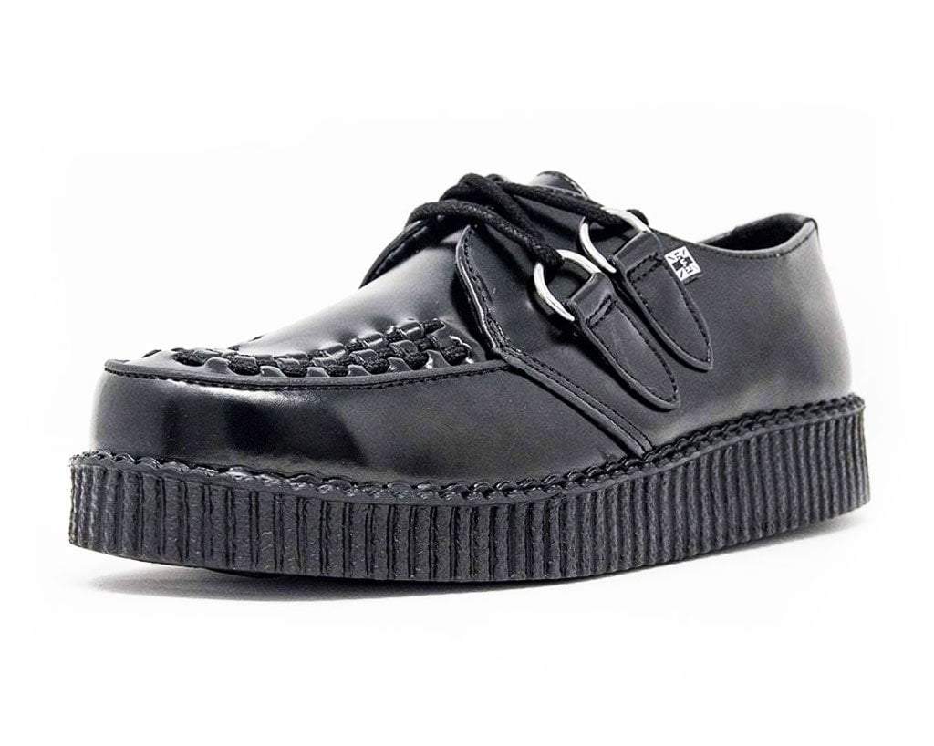 T.U.K BLACK LEATHER VIVA LOW CREEPER