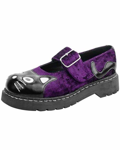 T.U.K 2 TONE PURPLE VELVET KITTY SNEAKER MARY JANE