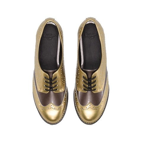 POLINA GOLD+PEWTER SPECTRA PATENT SHOE