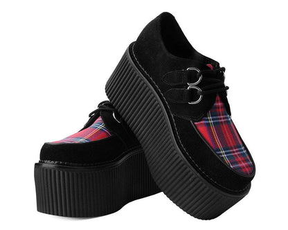 T.U.K BLACK SUEDE/RED TARTAN STRATOCREEPER