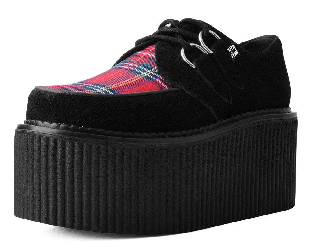 T.U.K BLACK SUEDE/RED TARTAN STRATOCREEPER