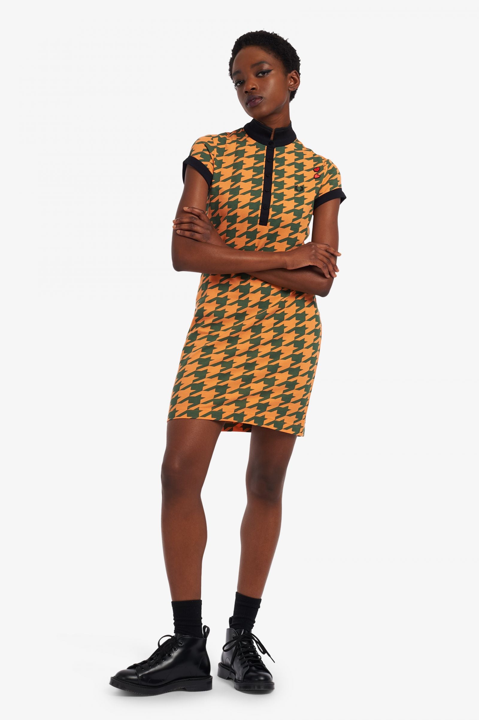 Amy Winehouse Melon Houndstooth Pique Shirt Dress – Posers Hollywood