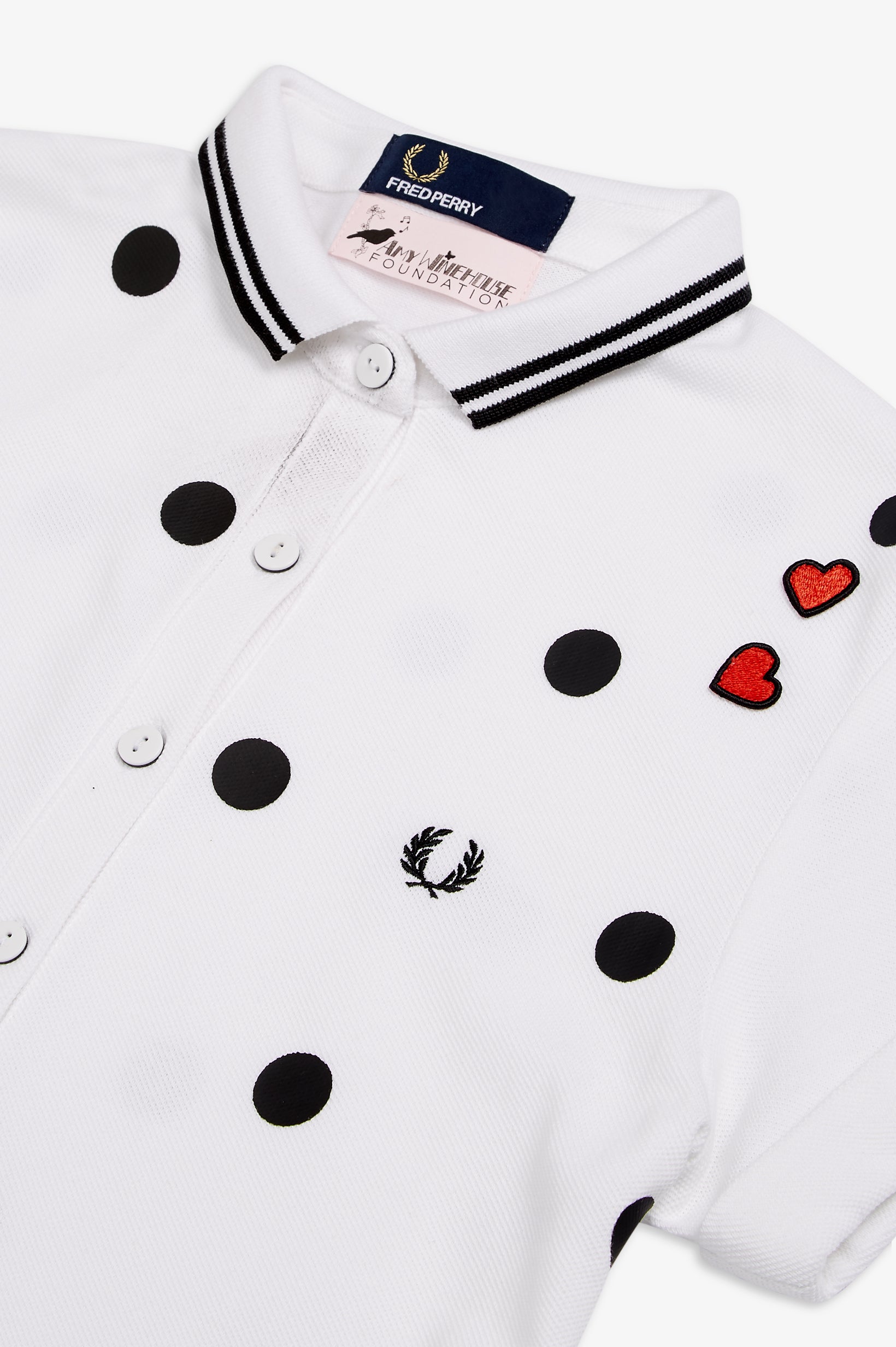 Amy Winehouse White Polka Dot Pique Shirt – Posers Hollywood