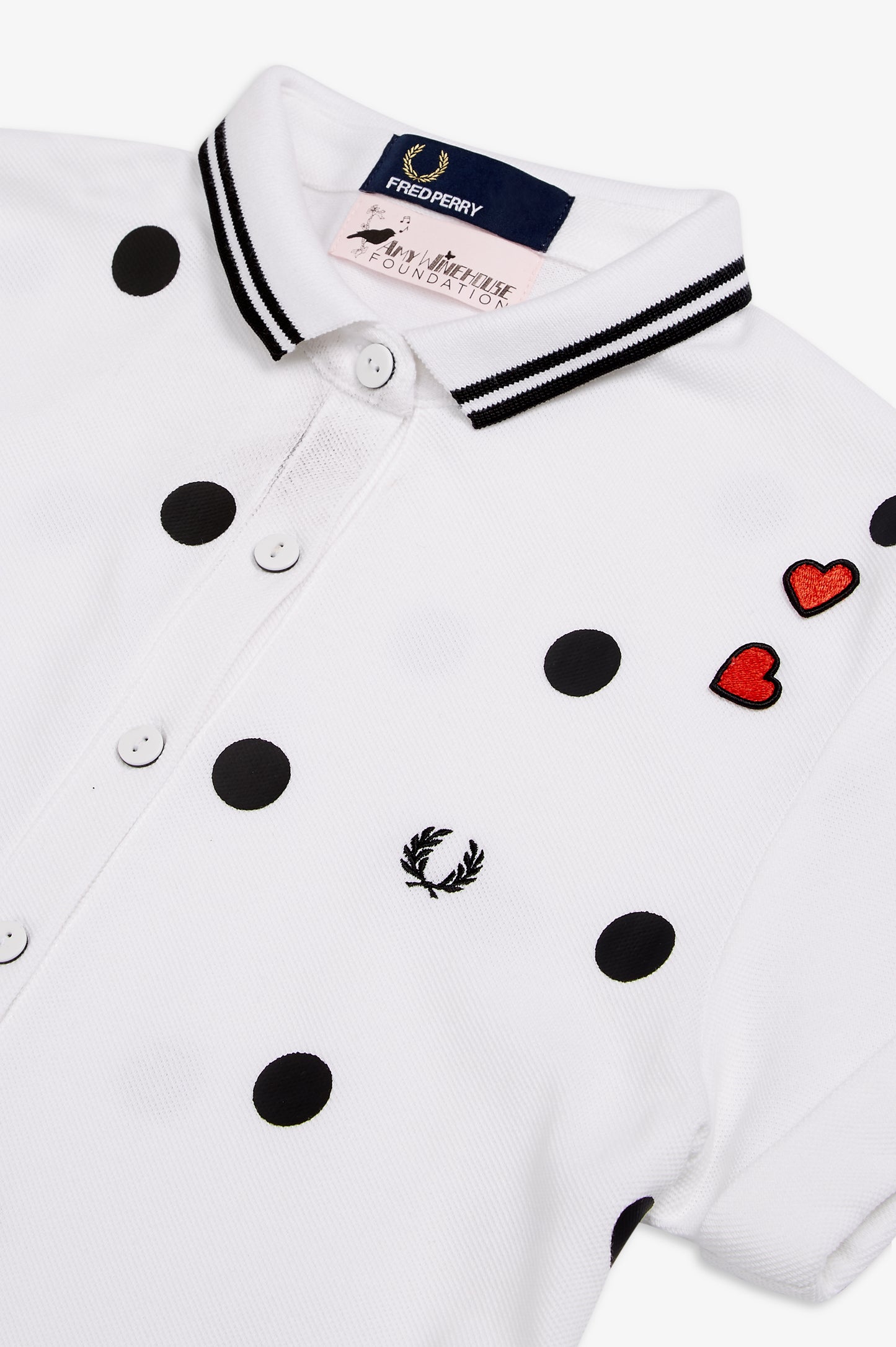 Amy Winehouse Polka Dot Polo (white)