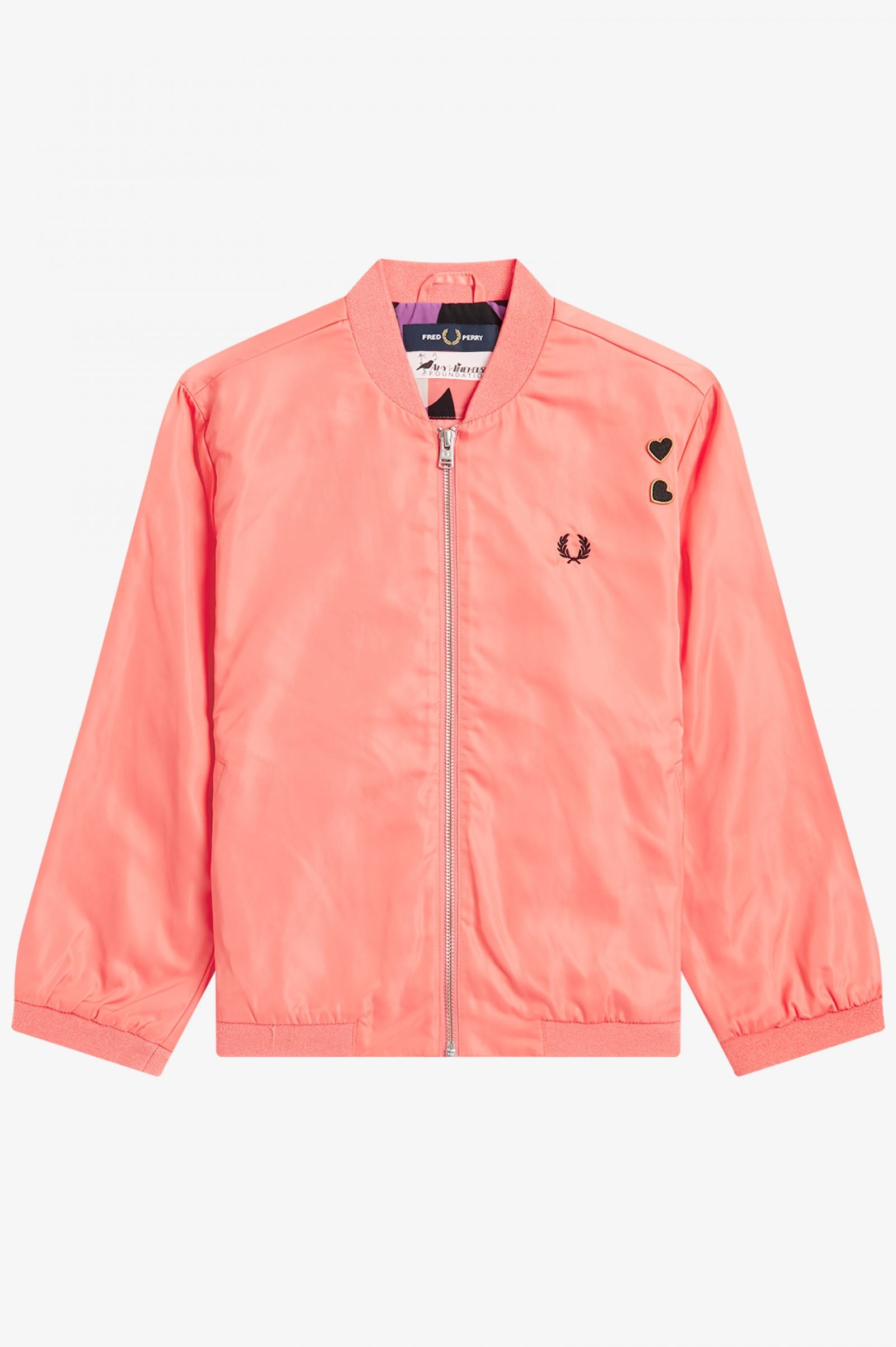 Amy Winehouse Coral Heat Satin Bomber Jacket