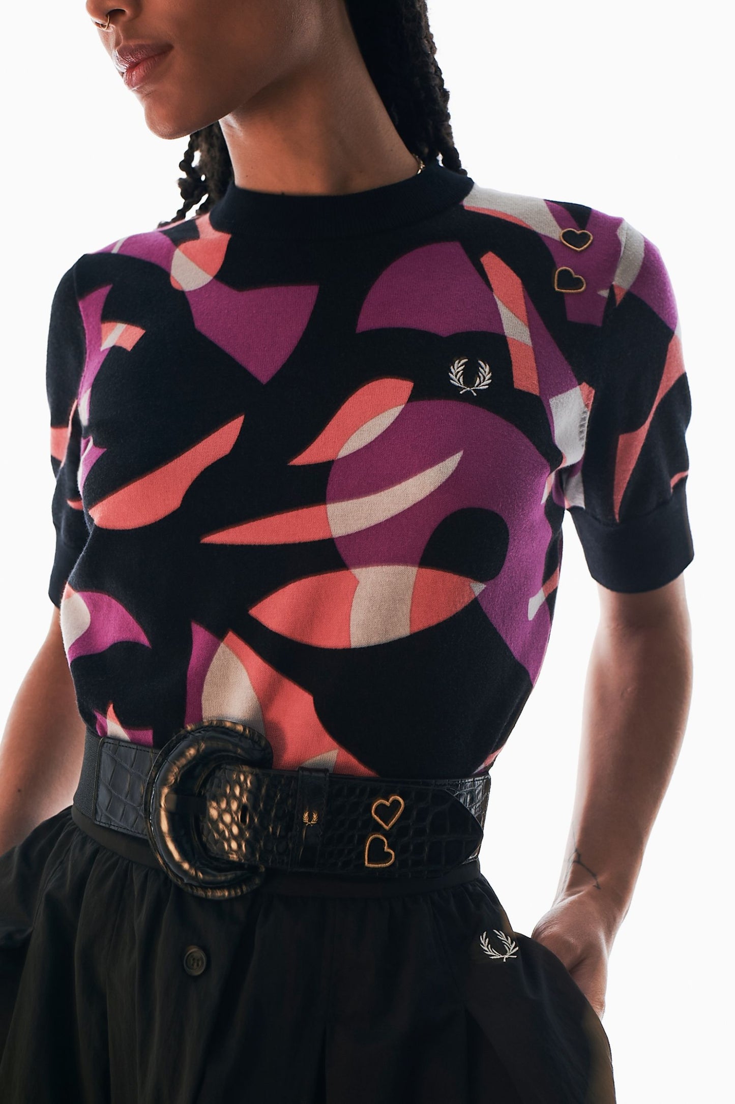 AMY WINEHOUSE ABSTRACT SHORT SLEEVE JUMPER