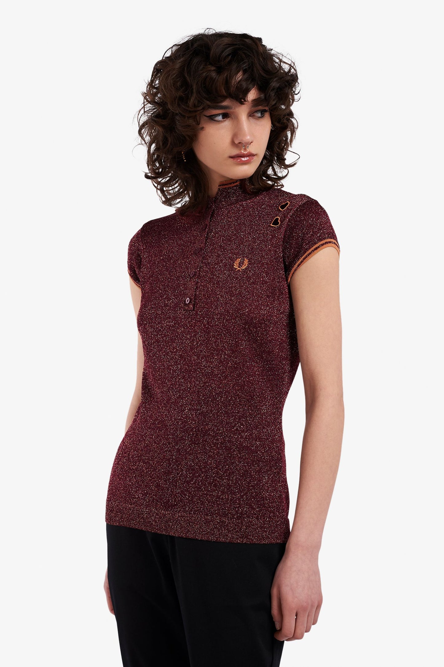 Fred Perry X Amy Winehouse Metallic Knitted Shirt