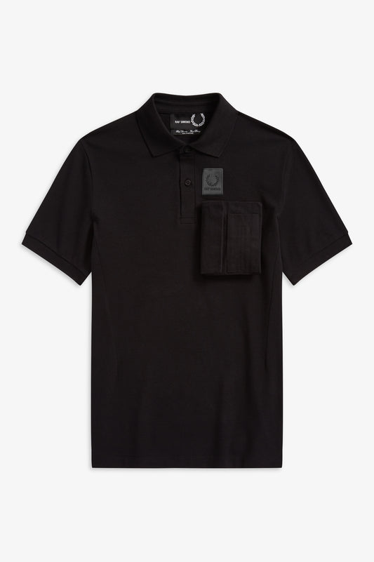 Space Pocket Polo Shirt by Raf Simons (black)