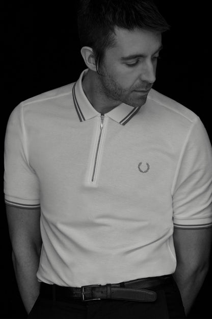Miles Kane Zip-Neck Pique Shirt