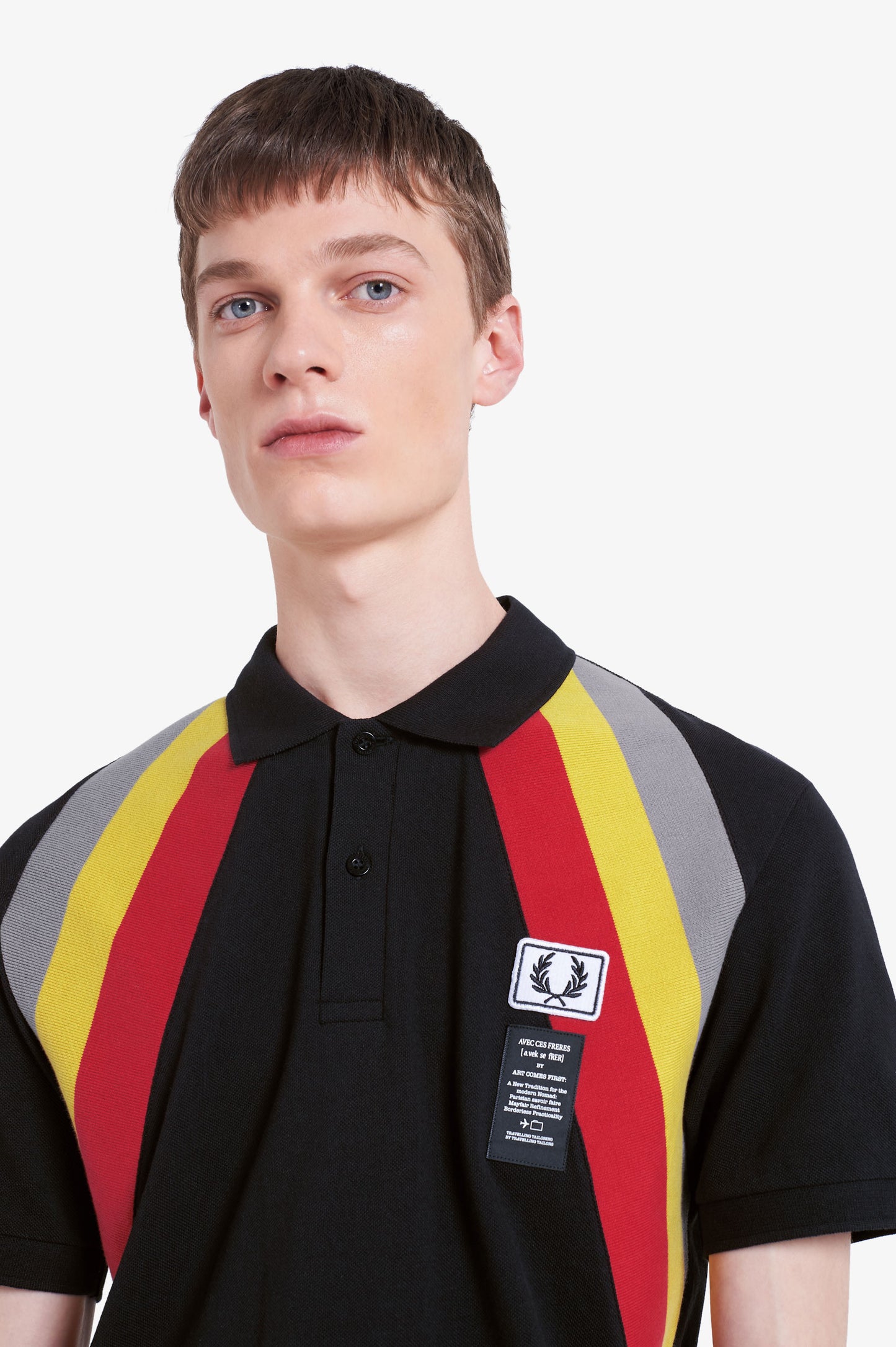 Diagnonal Rib Polo Shirt