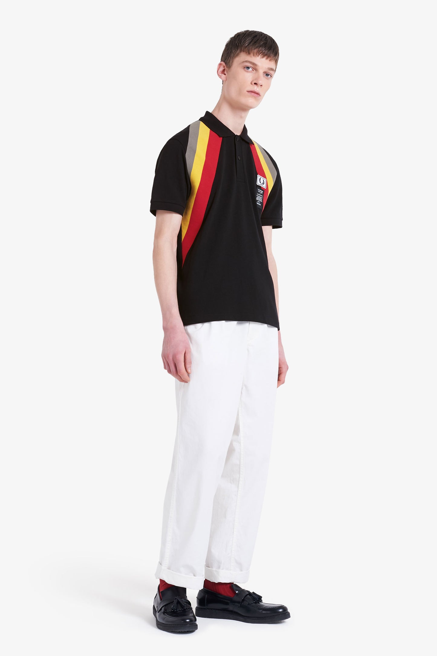 Diagnonal Rib Polo Shirt