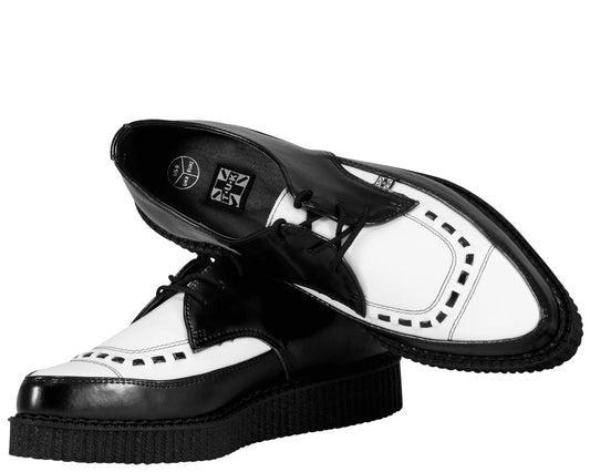 T.U.K BLACK/WHITE TIE LOOK SHARP POINTED CREEPER