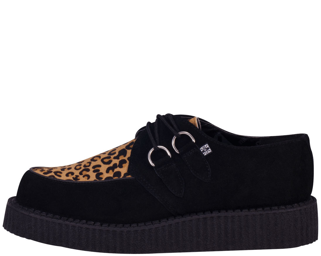 T.U.K MOUNTAIN CAT BLACK SUEDE/LEO LOW SOLE CREEPER